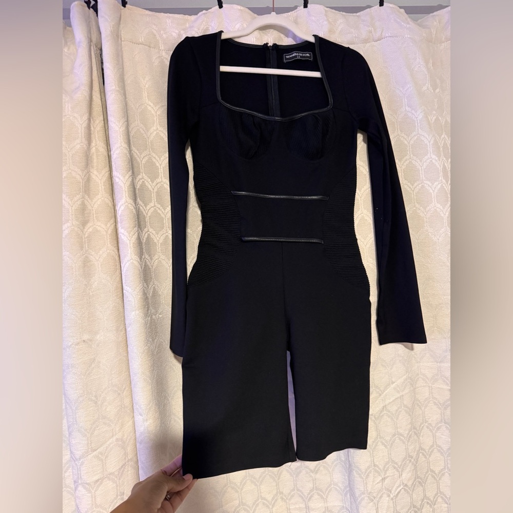 Maniere De Voir Black Long Sleeve Jumpsuit